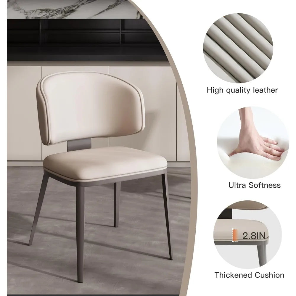 CHENGWEI Comfortable Dining Chairs Set Modern Upholstered Armless High Backrest