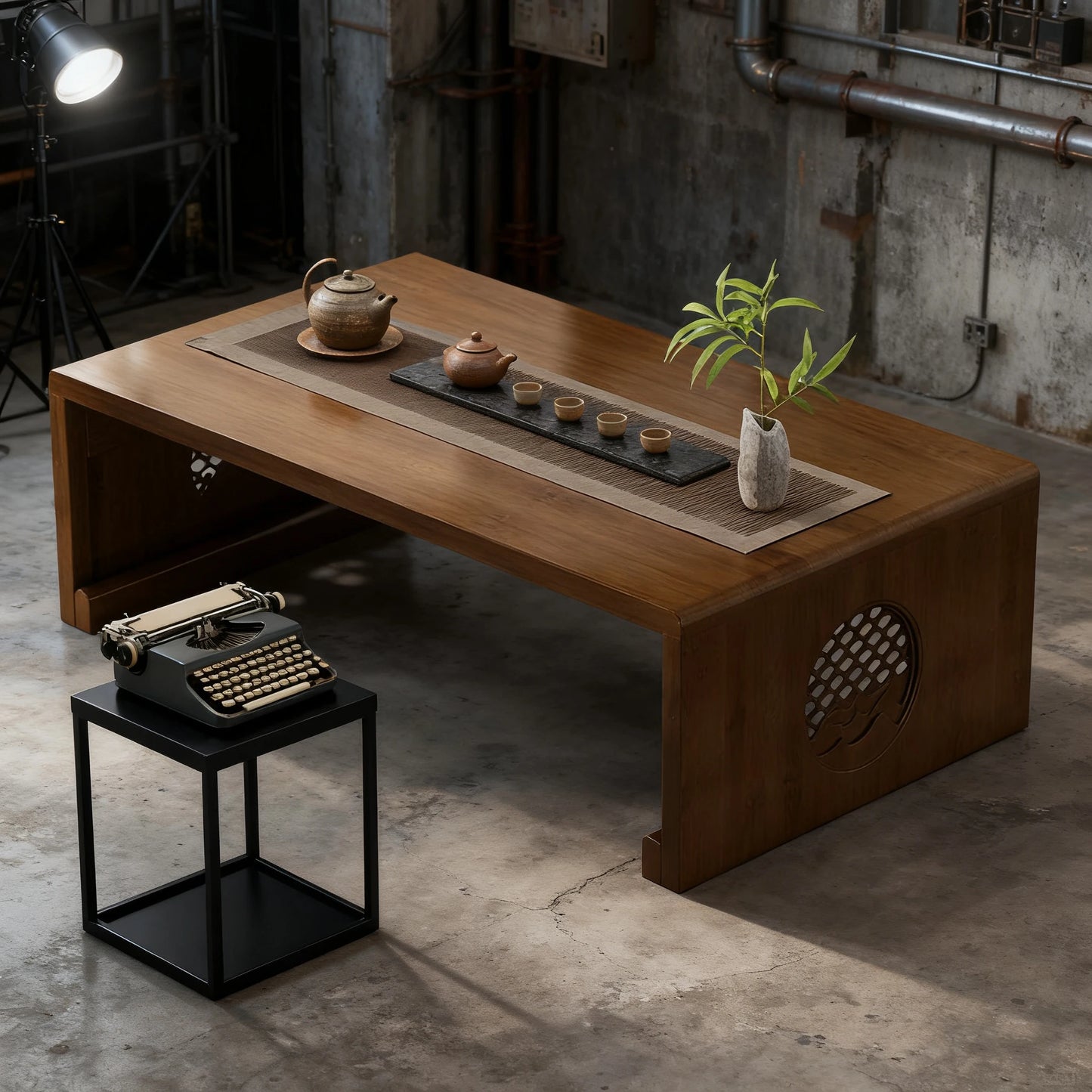 Foldable Japanese Style Floor Seating Low Table With ExtraordinarilyDurable WoodenTatamiTable