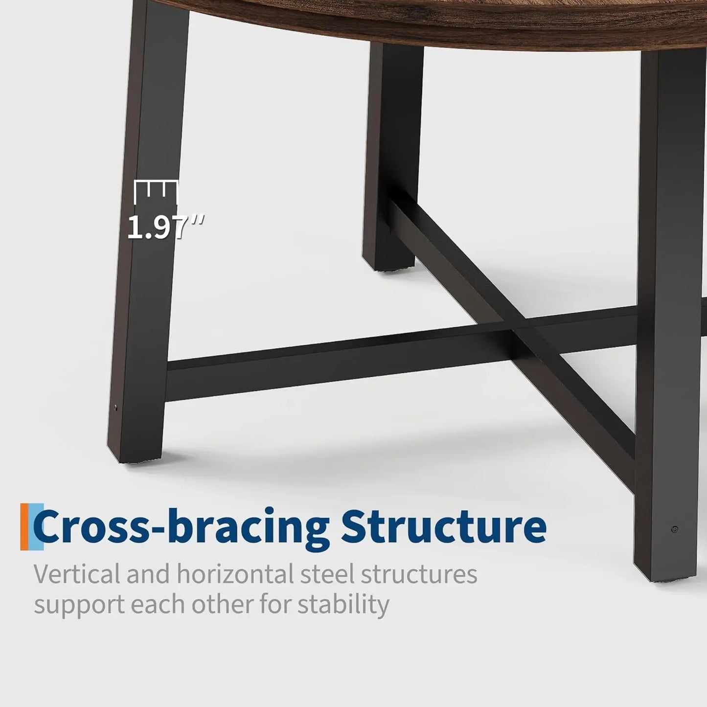 Studyset Industrial Dining Table with Rustic Wood Top and Metal Frame