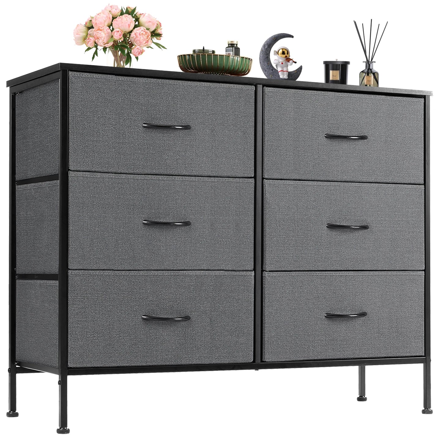 JHK Fabric Cabinet With Six Compartments For Living Room Storage