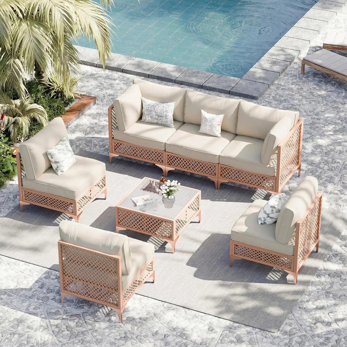 Xiaolang Wicker Patio Outdoor Conversation Set Cushions