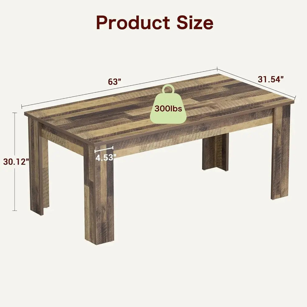 Farmhouse Style Rectangular Dining Table For Small Spaces