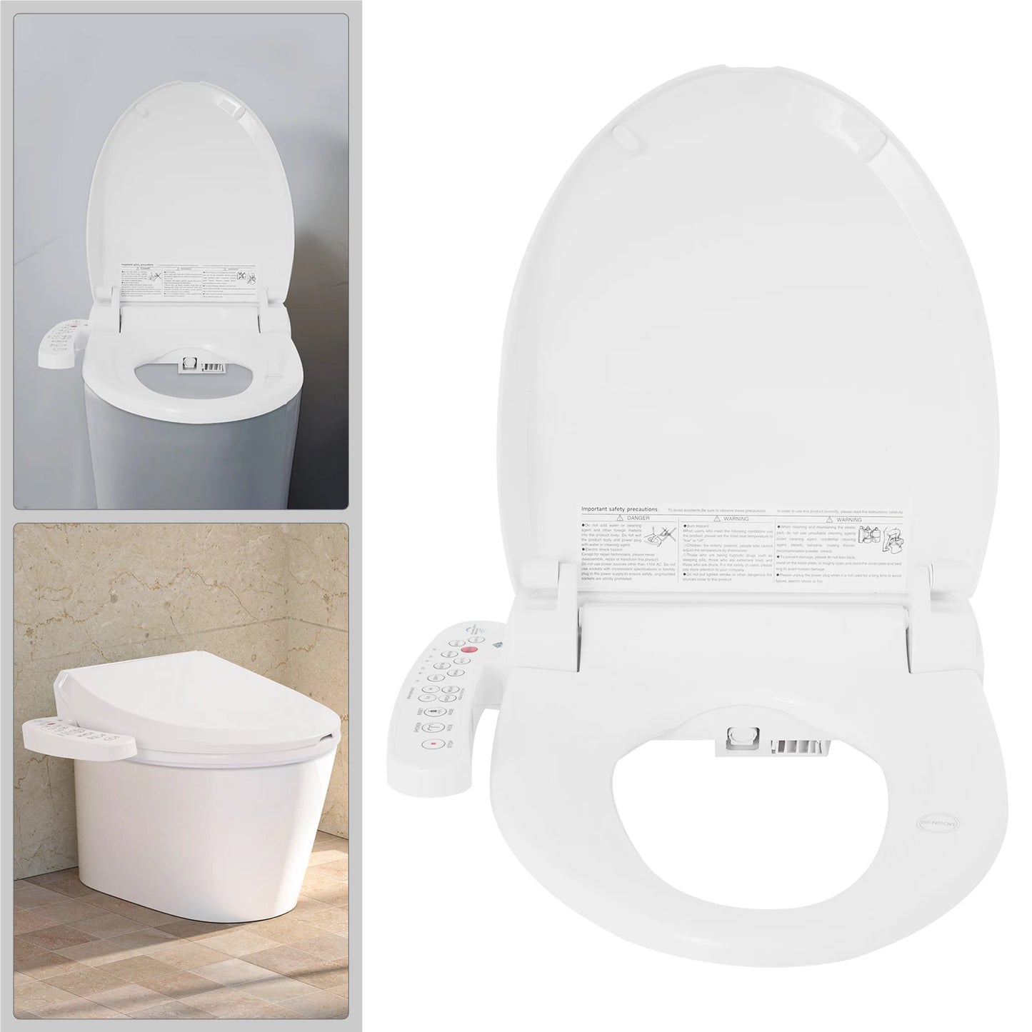 Smart ABS Toilet Seat Cover With Heater And Night Light