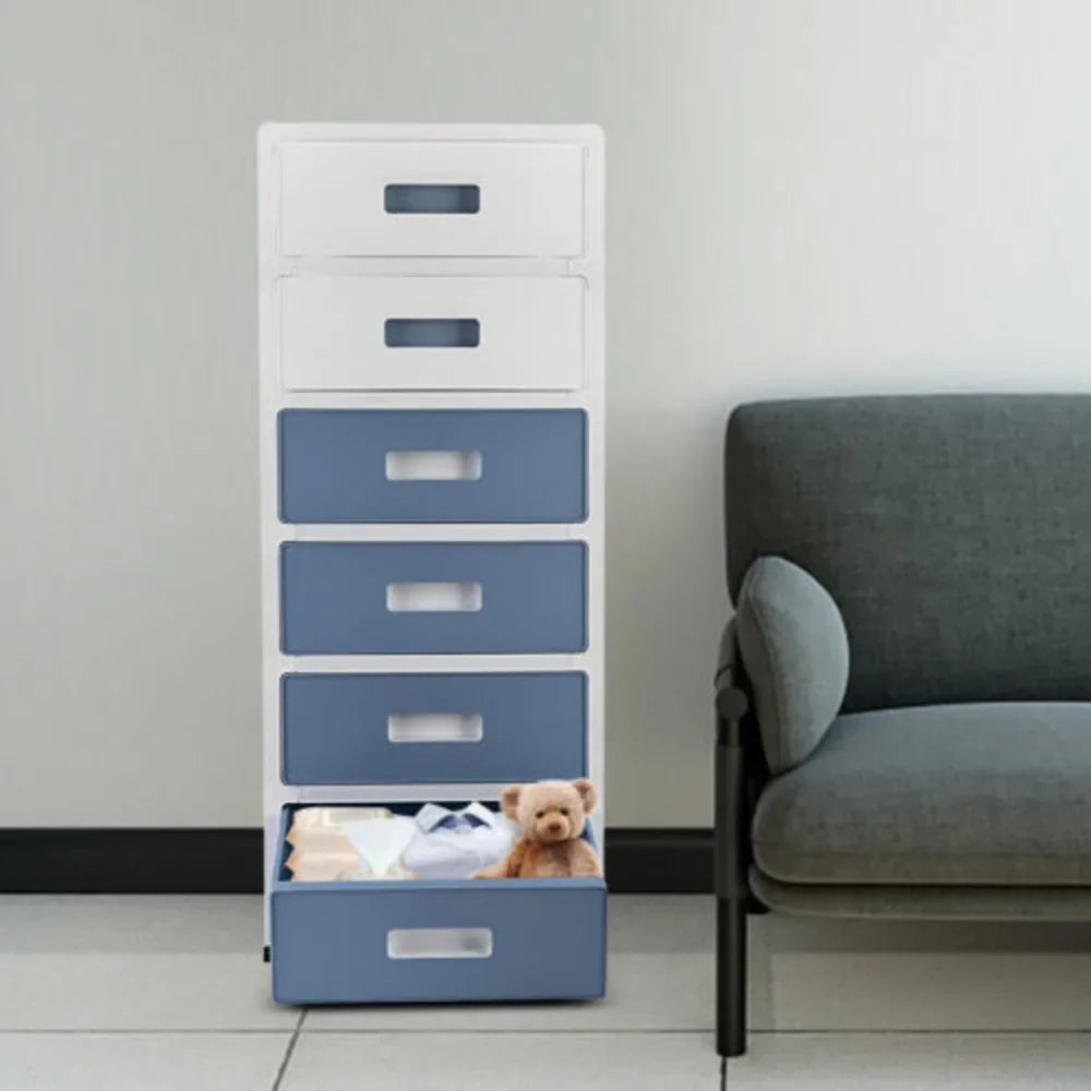 6 Drawer Storage Organizer Cabinet On Wheels Plastic Dresser For Home