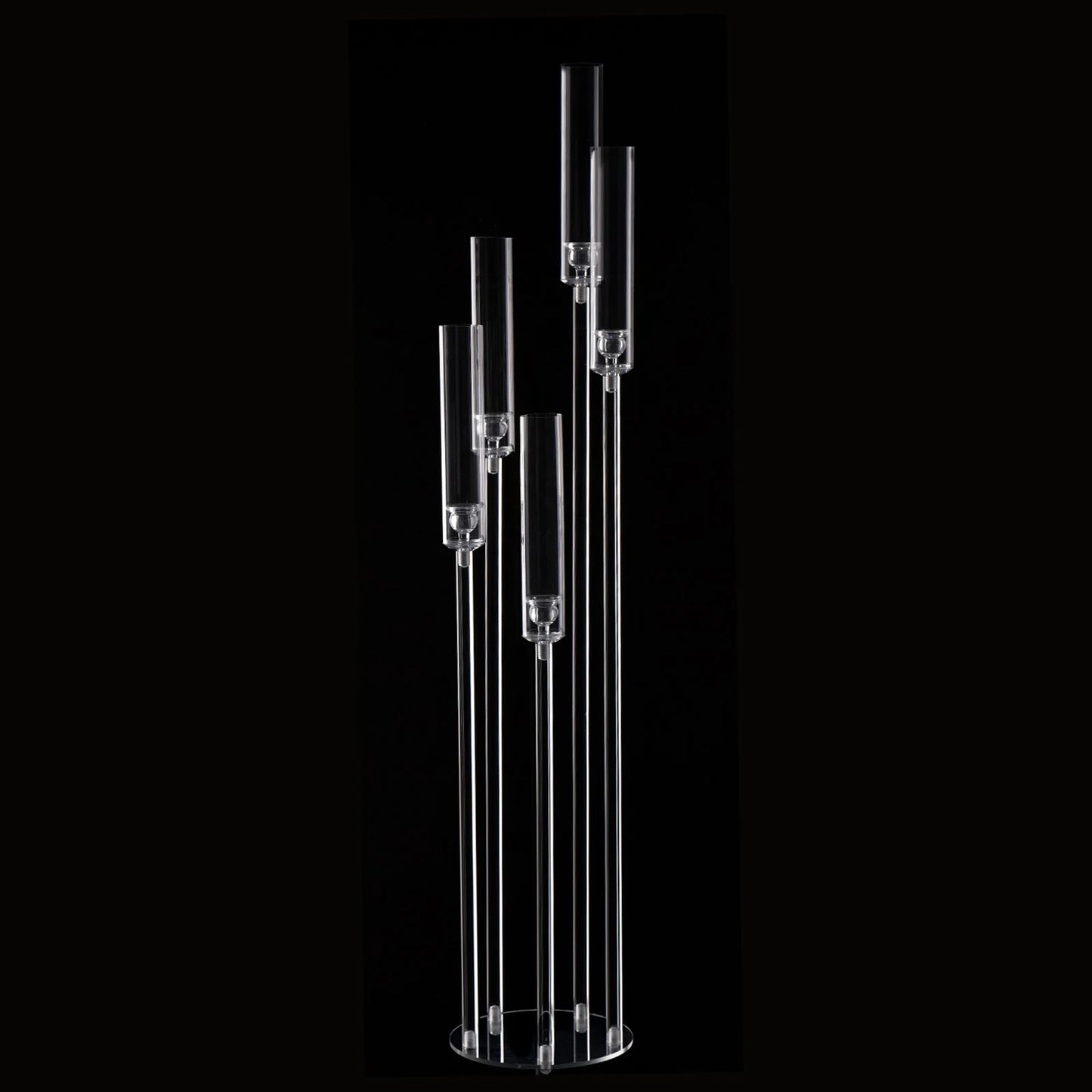VINCIGANT Five Arm Acrylic Candelabra Floor Centerpiece for Wedding