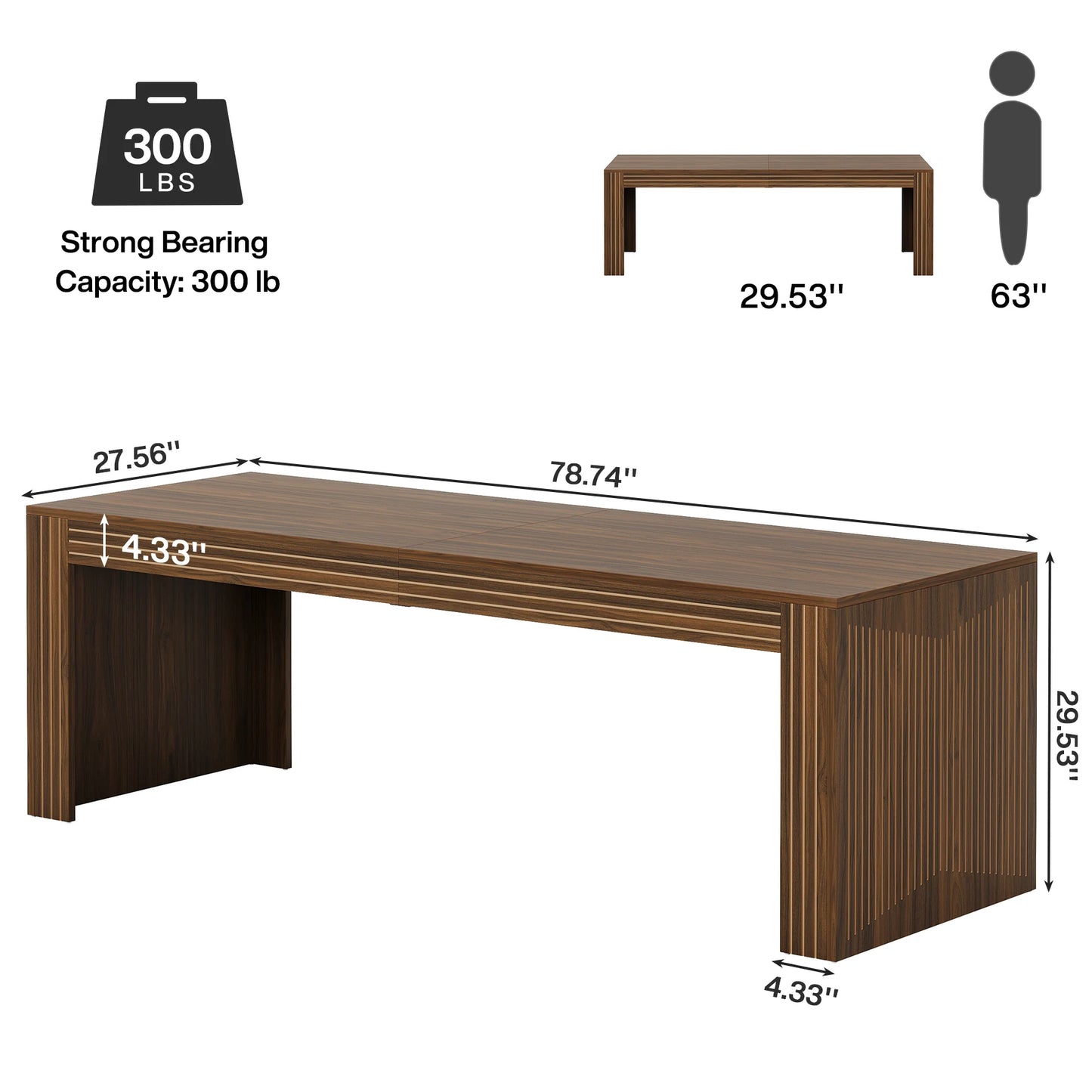 Tribesigns Two Person Wooden Desk For Home Office Computer