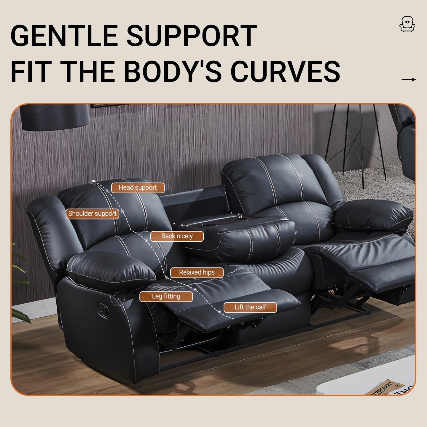 Power Loveseat Recliner Sofa With Storage Console Theater Seating