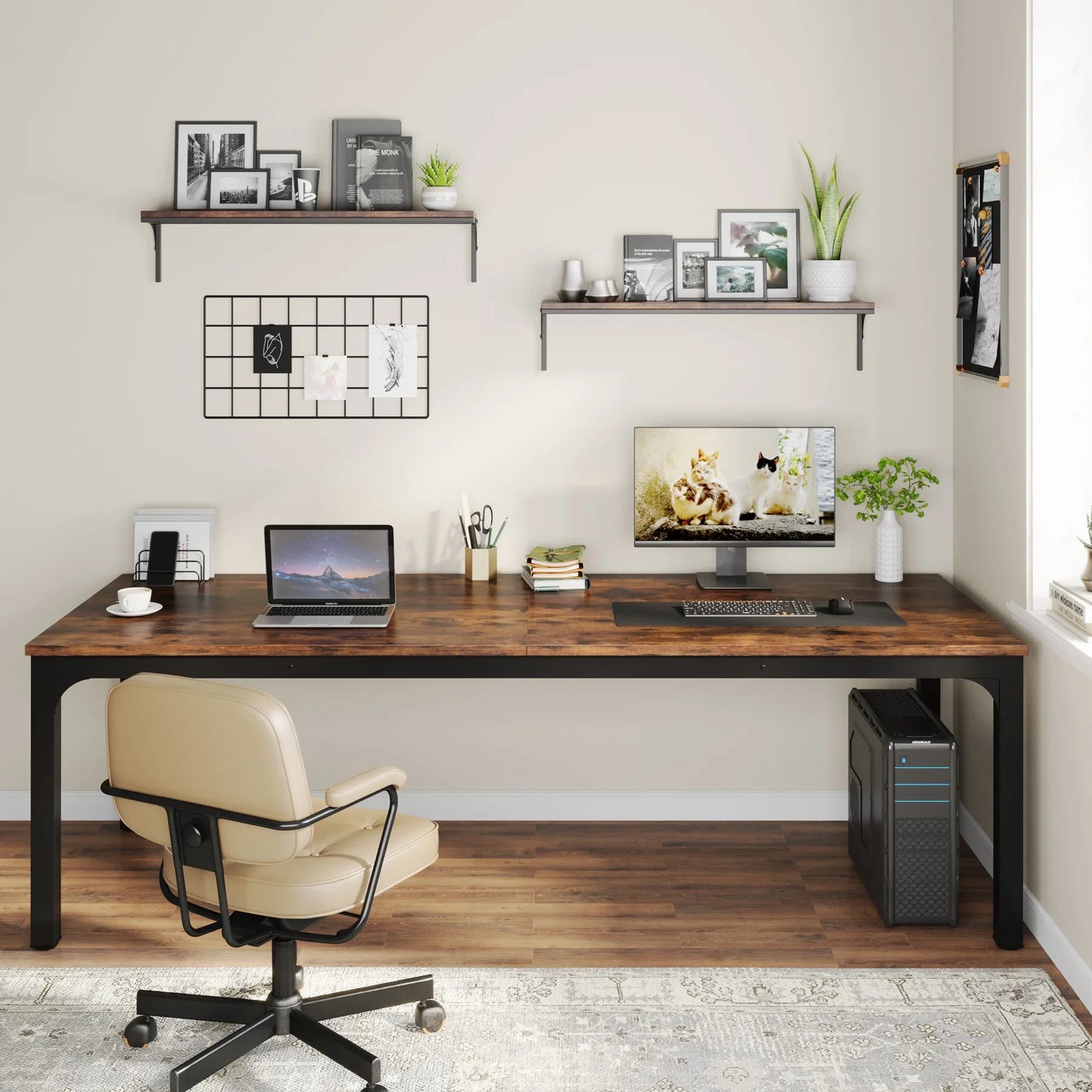 Tribesigns Extra Long Computer Desk For Home Office 2 Person