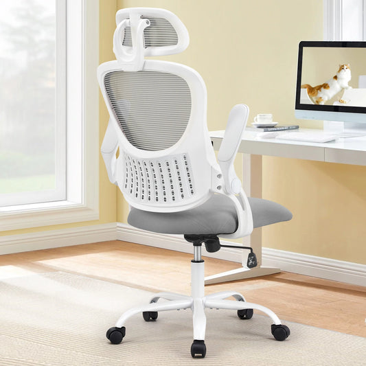 JHKErgonomics Mesh Ergonomic Office Chair With Flip Up Arms Lumbar Support