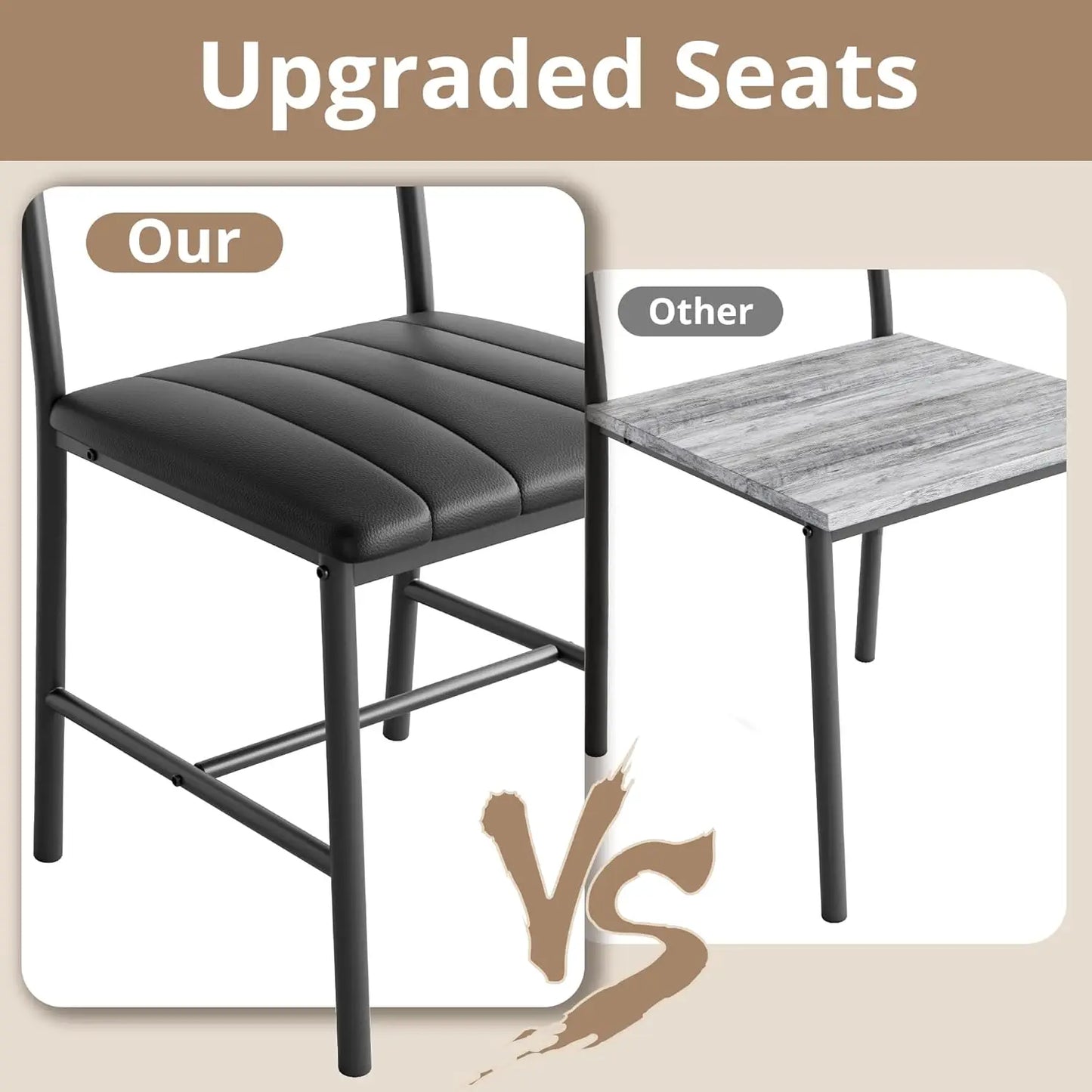 IRONCK Dining Table Set For Small Space With Upholstered Bench And 2 Chairs