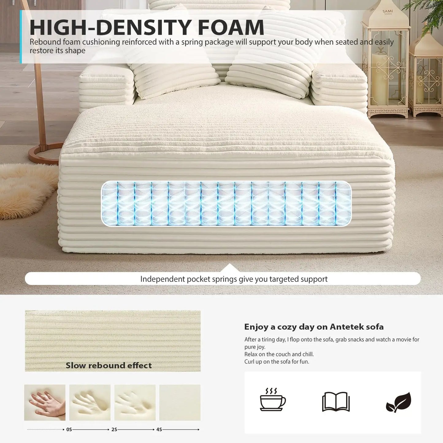 Corduroy Upholstered Indoor Chaise Lounge Sofa Bed