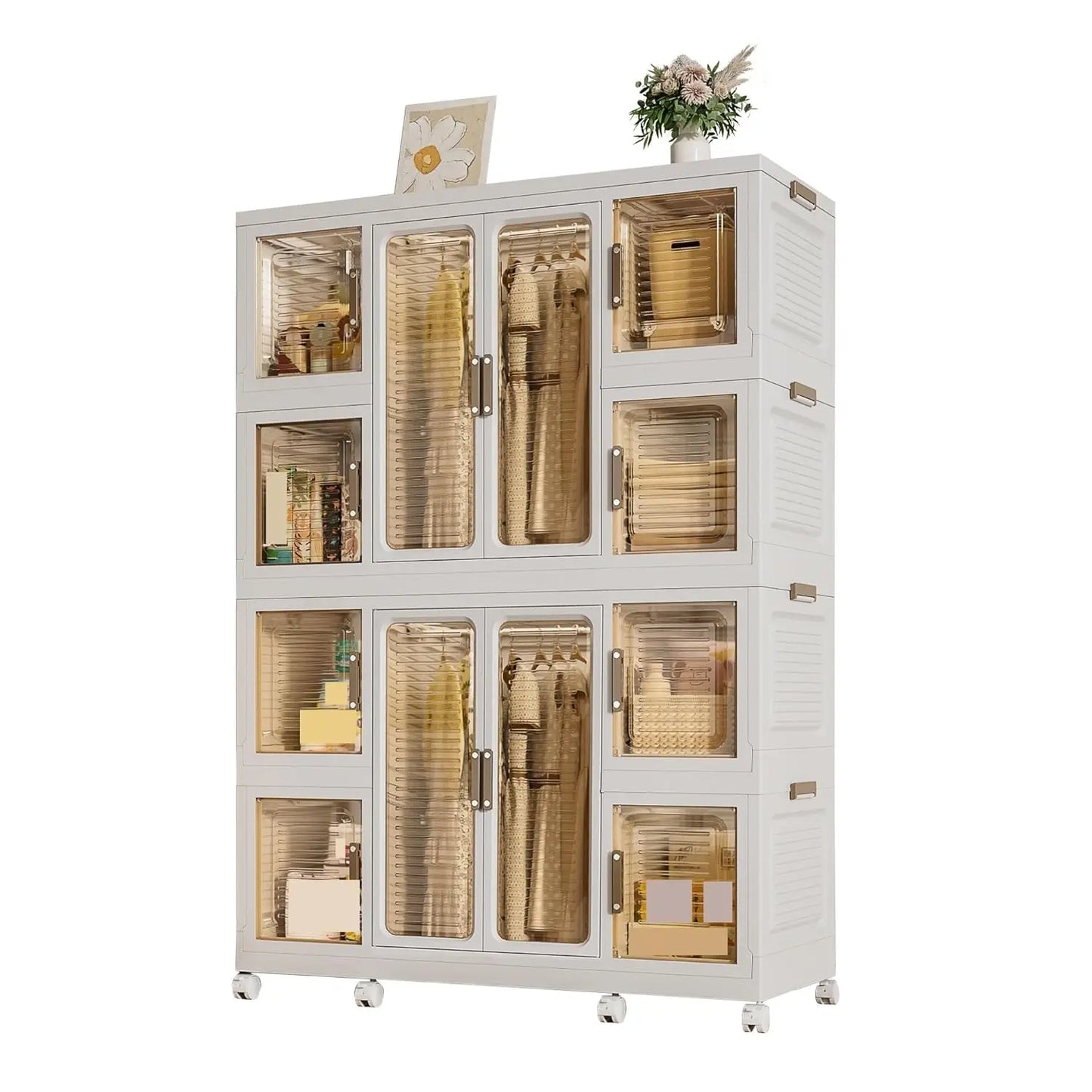 HUANZHUANG Modern Portable Wardrobe Closet Organizer With Magnetic Doors