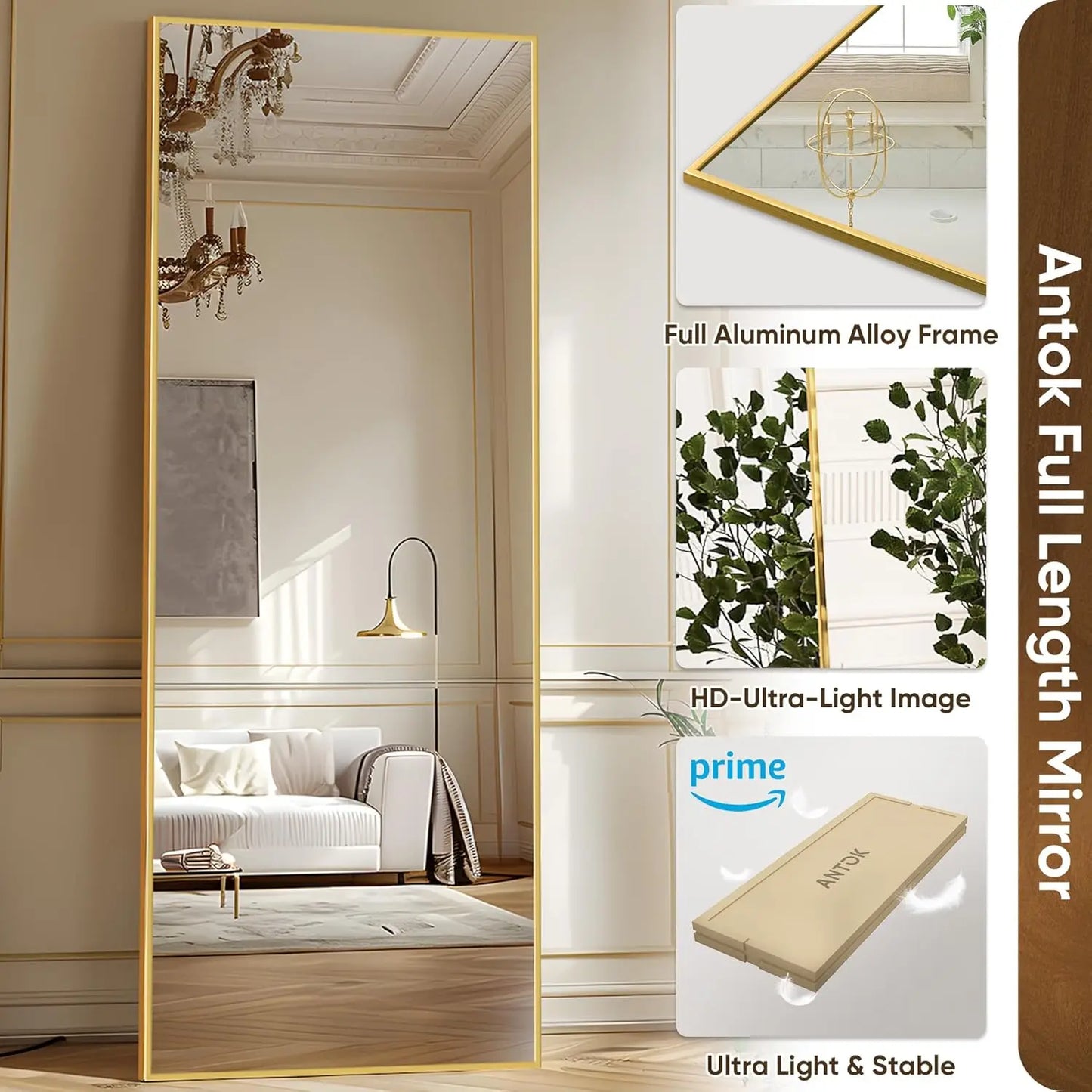 Antok Full Length Floor Mirror With Stand For Bedroom