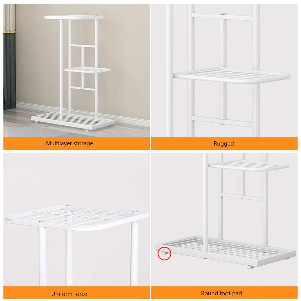HiMISS 7 Tier Plant Stand Indoor Outdoor Metal Flower Shelf