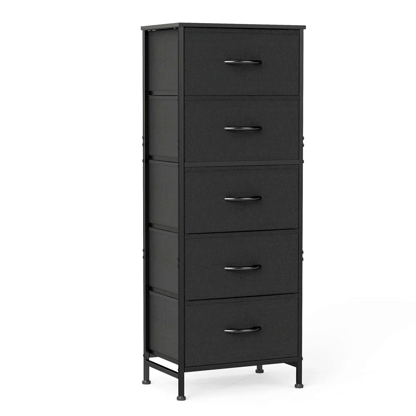 JHK Five-Drawer Dresser With Fabric Drawers And Steel Frame
