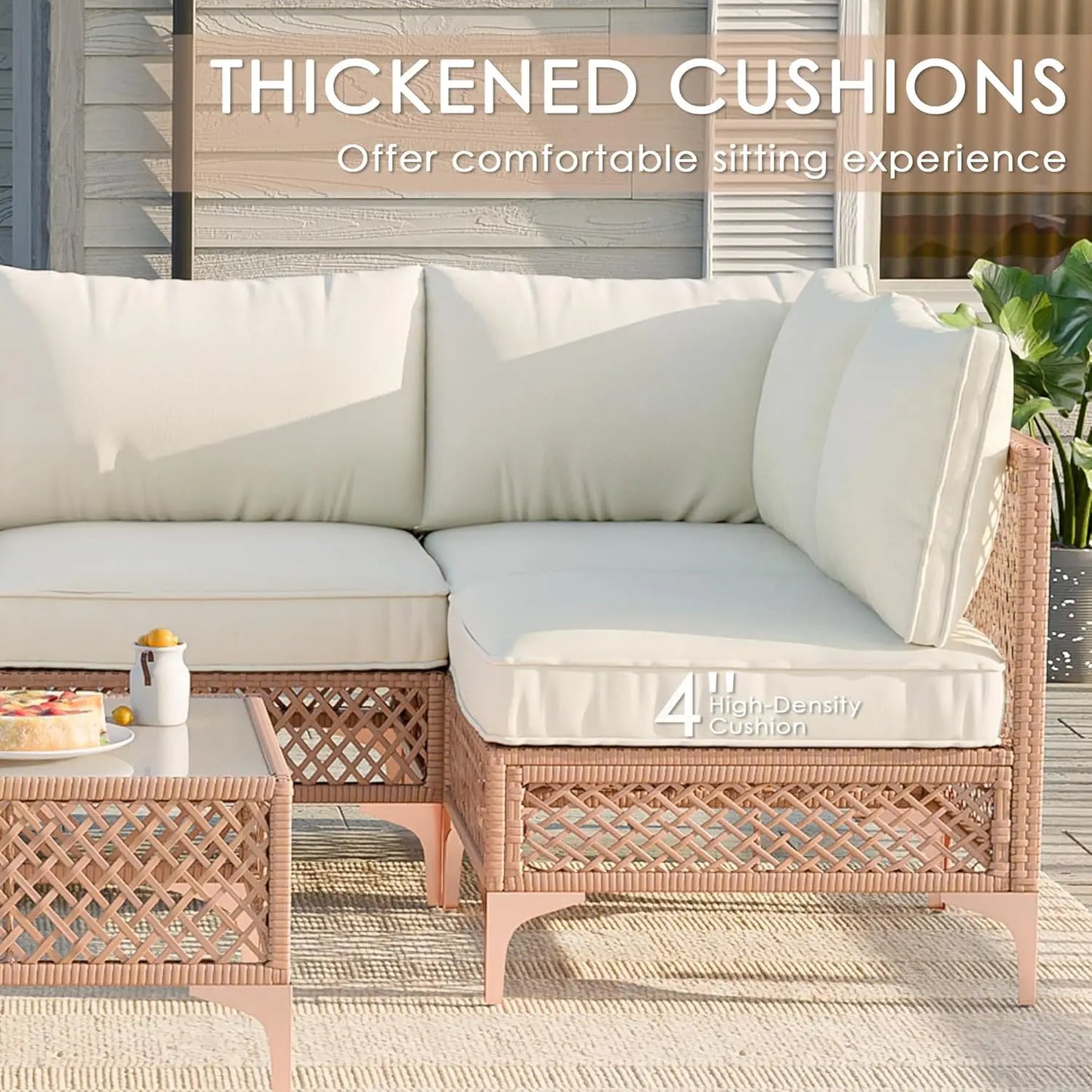 Xiaolang Wicker Patio Outdoor Conversation Set Cushions