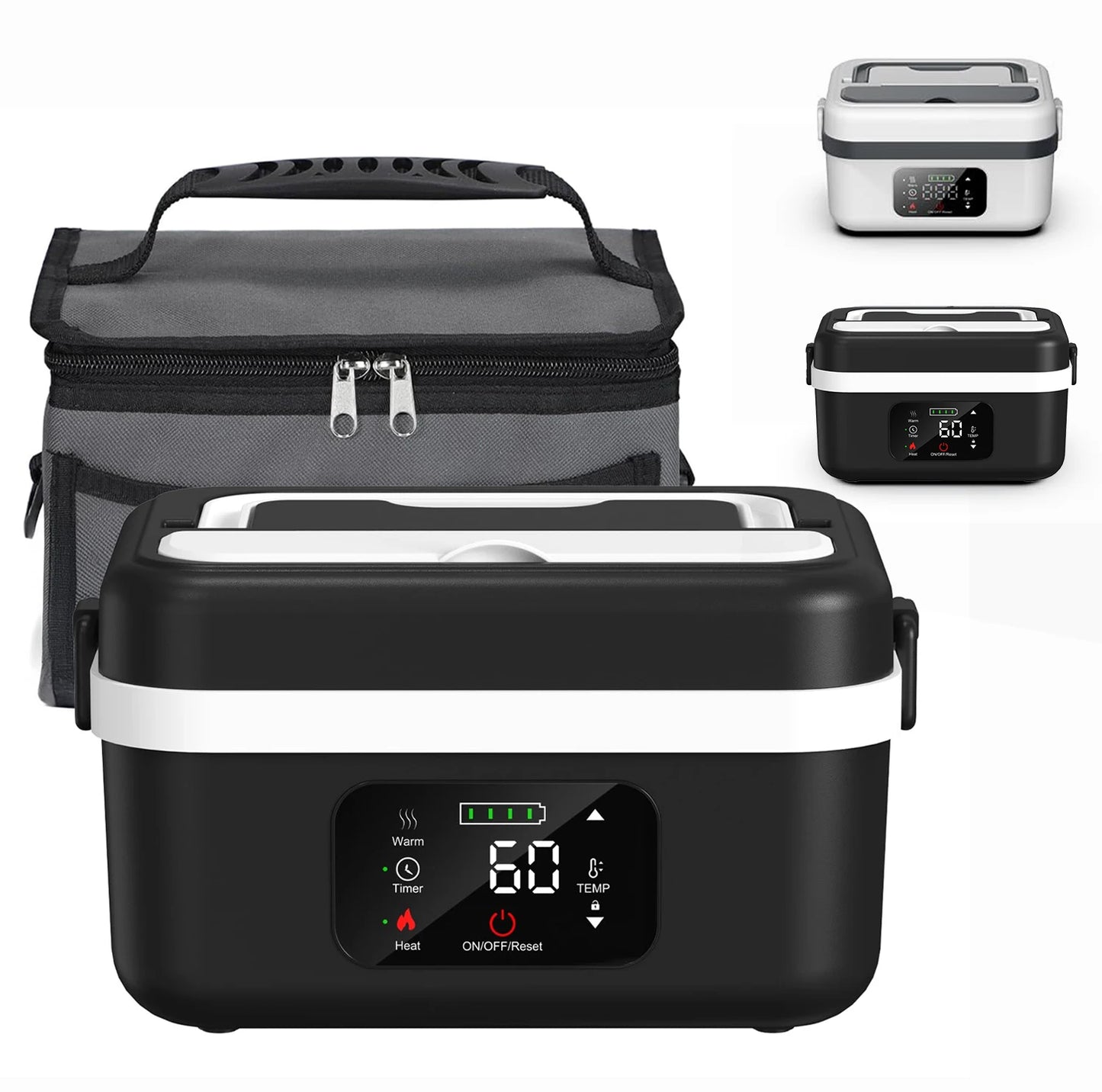 Wireless Electric Insulated Lunch Box Stainless Steel 8000mAh Battery 60W