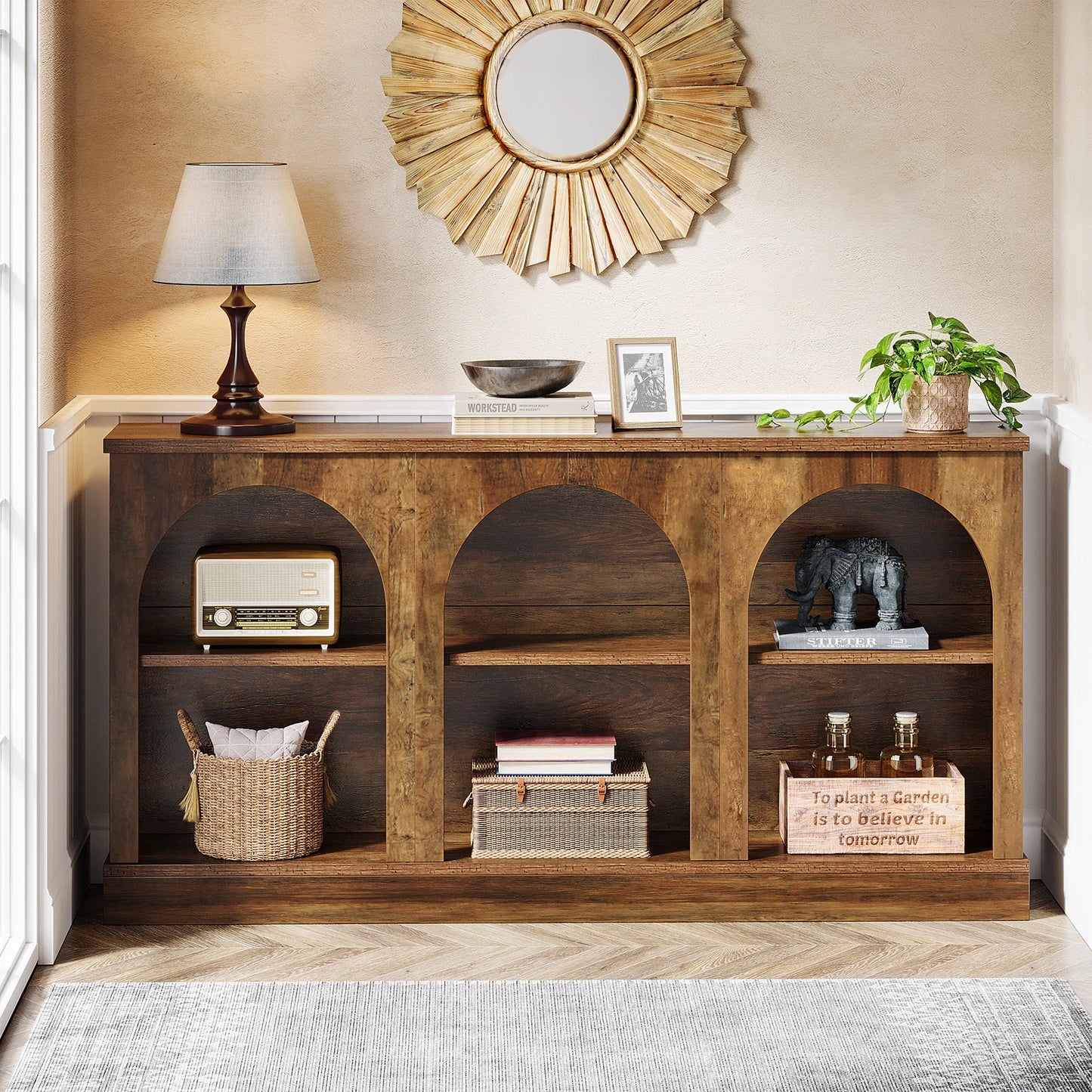 Tribesigns Farmhouse Console Table Entryway With Storage