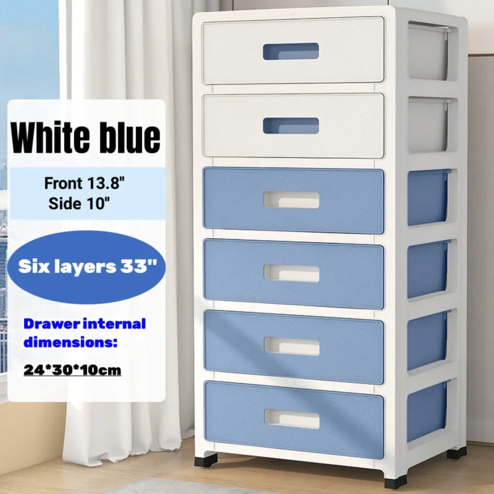 6 Drawer Storage Organizer Cabinet On Wheels Plastic Dresser For Home
