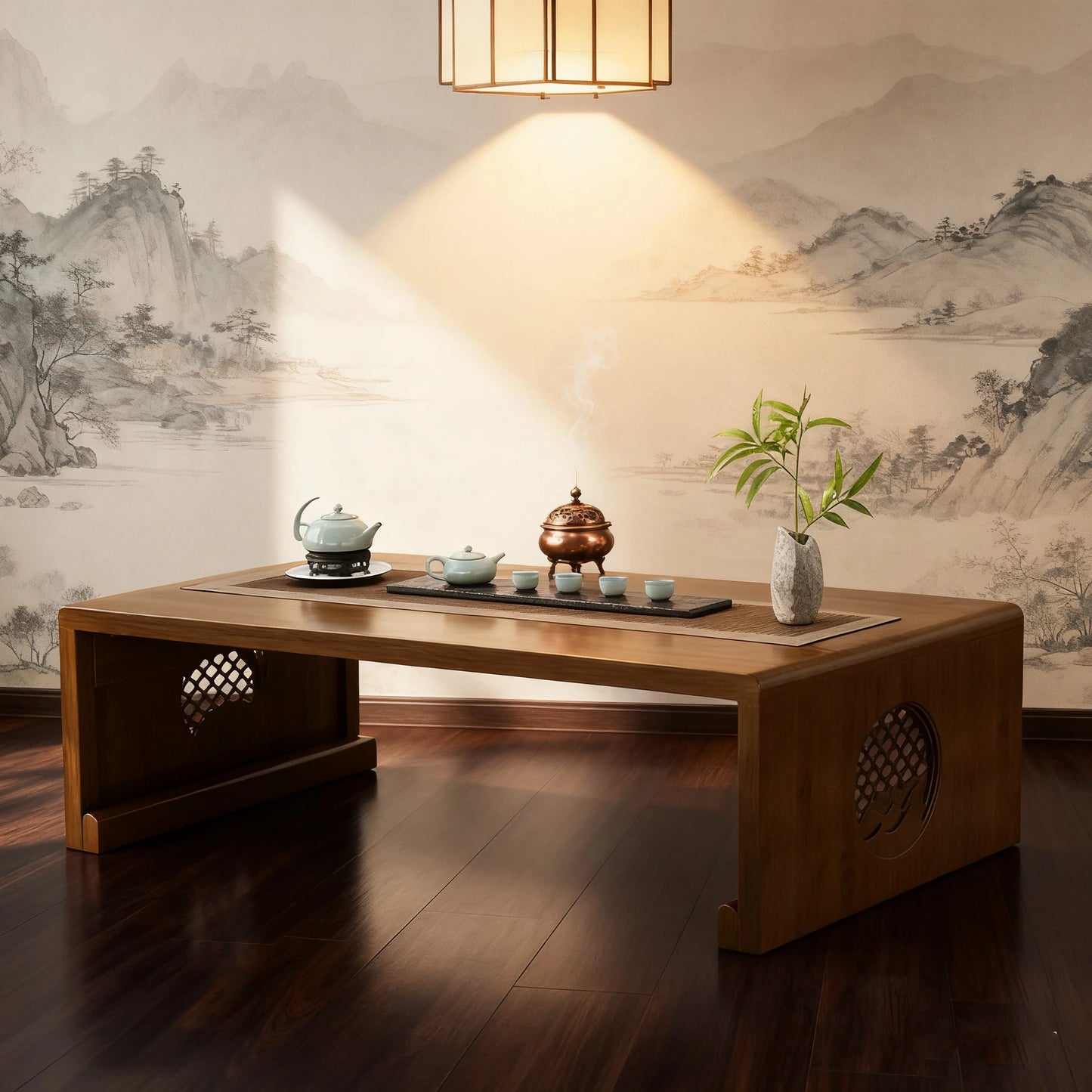 Foldable Japanese Style Floor Seating Low Table With ExtraordinarilyDurable WoodenTatamiTable