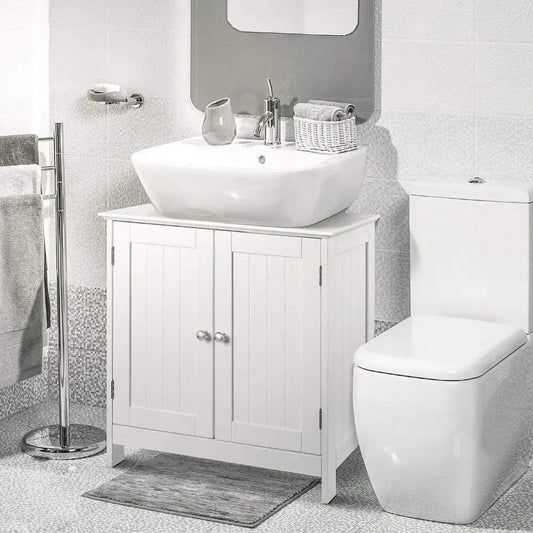 Marble Under Sink Storage Bathroom Vanity Cabinet With 2 Doors