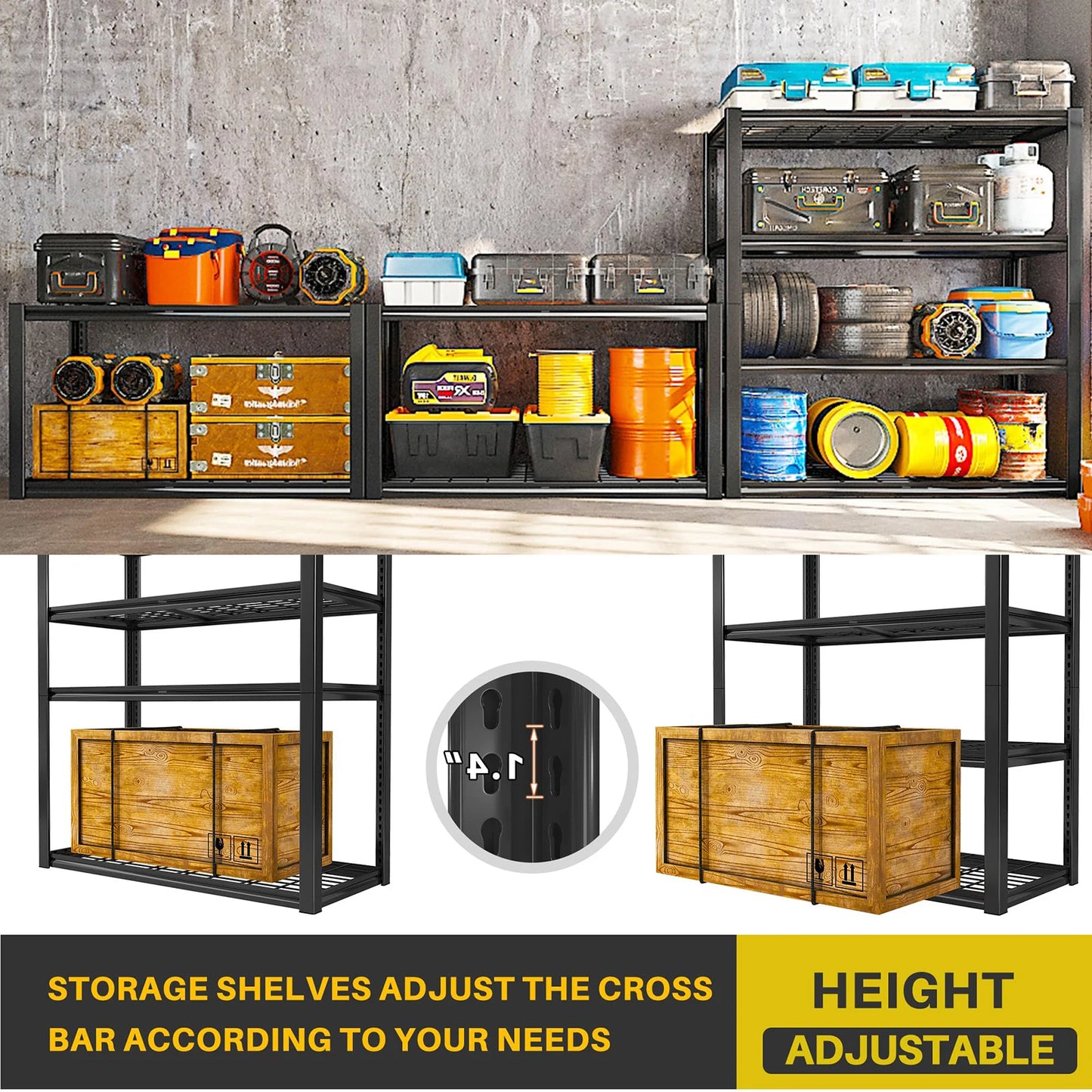 Sturdy 4-Shelf Garage Storage Unit Supports Up To 2240 Pounds