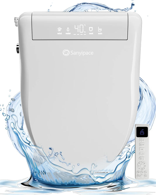 Sanyipace Elongated Smart Toilet Seat With Air Dryer Night Light