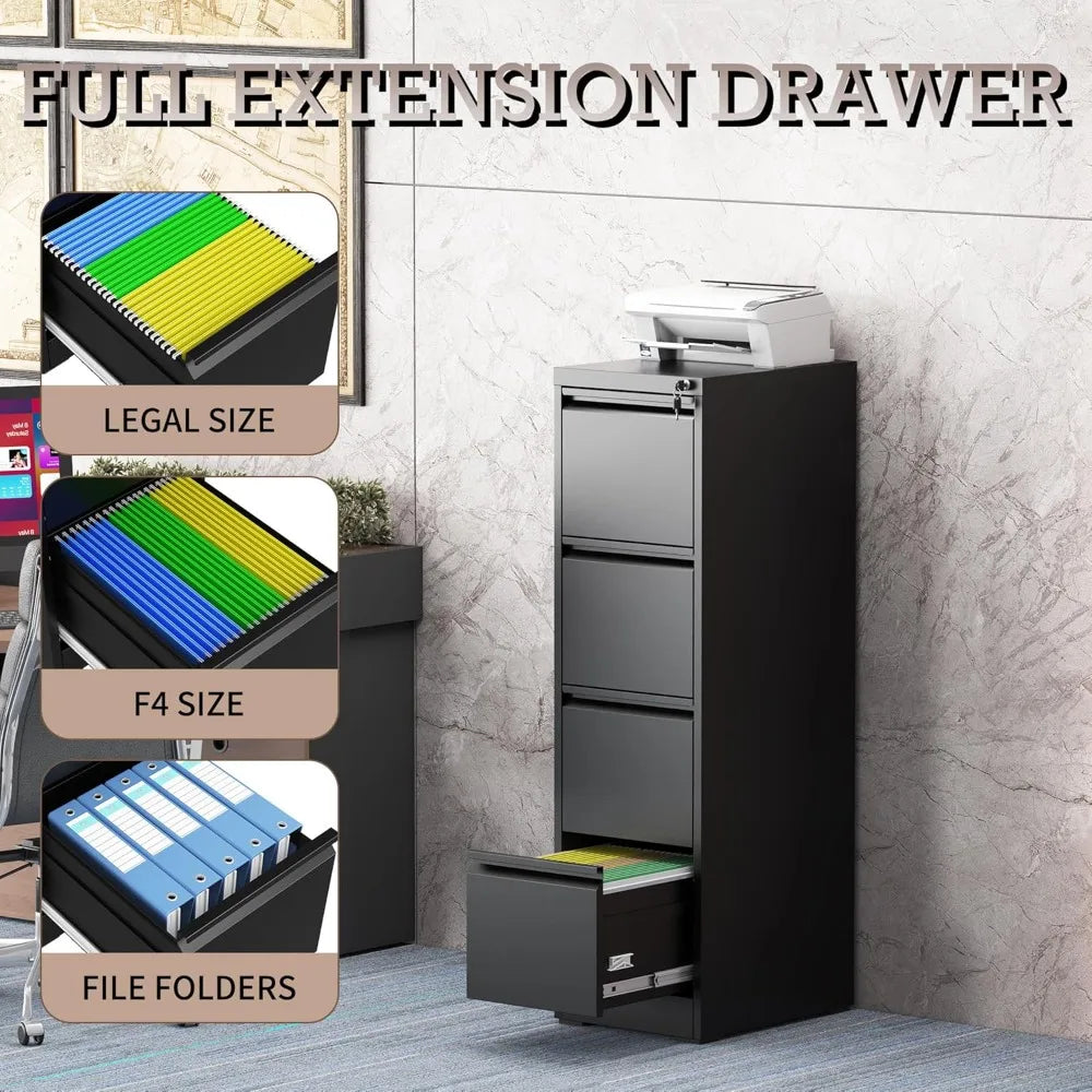 Locking Steel File Cabinet Storage For Legal Letter A4 Documents