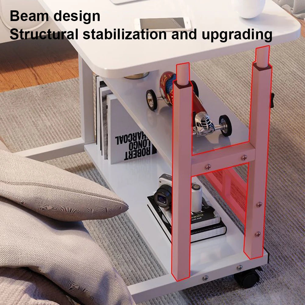 APWIKOGER Multi Layer Standing Desk Height Adjustable Wooden Computer Desk Workstation Bedside Table For Home Office