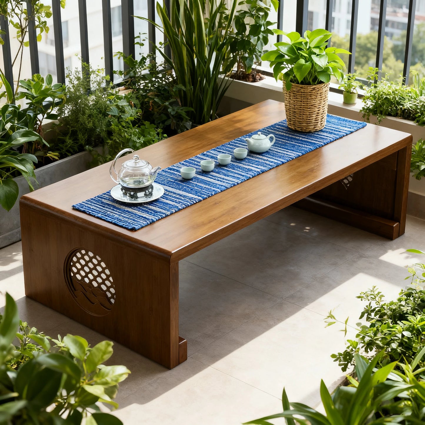 Foldable Japanese Style Floor Seating Low Table With ExtraordinarilyDurable WoodenTatamiTable
