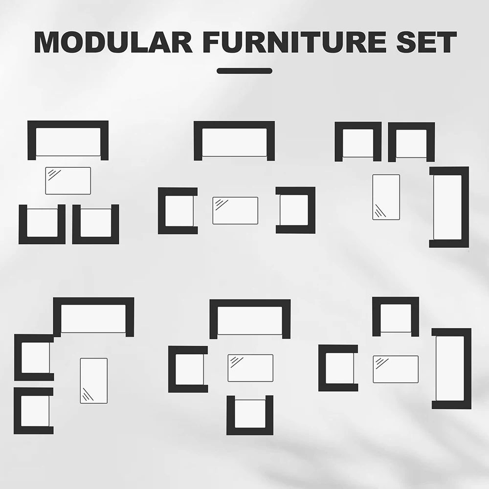 HiMISS 4-Piece PE Rattan Patio Set With Glass Top Table
