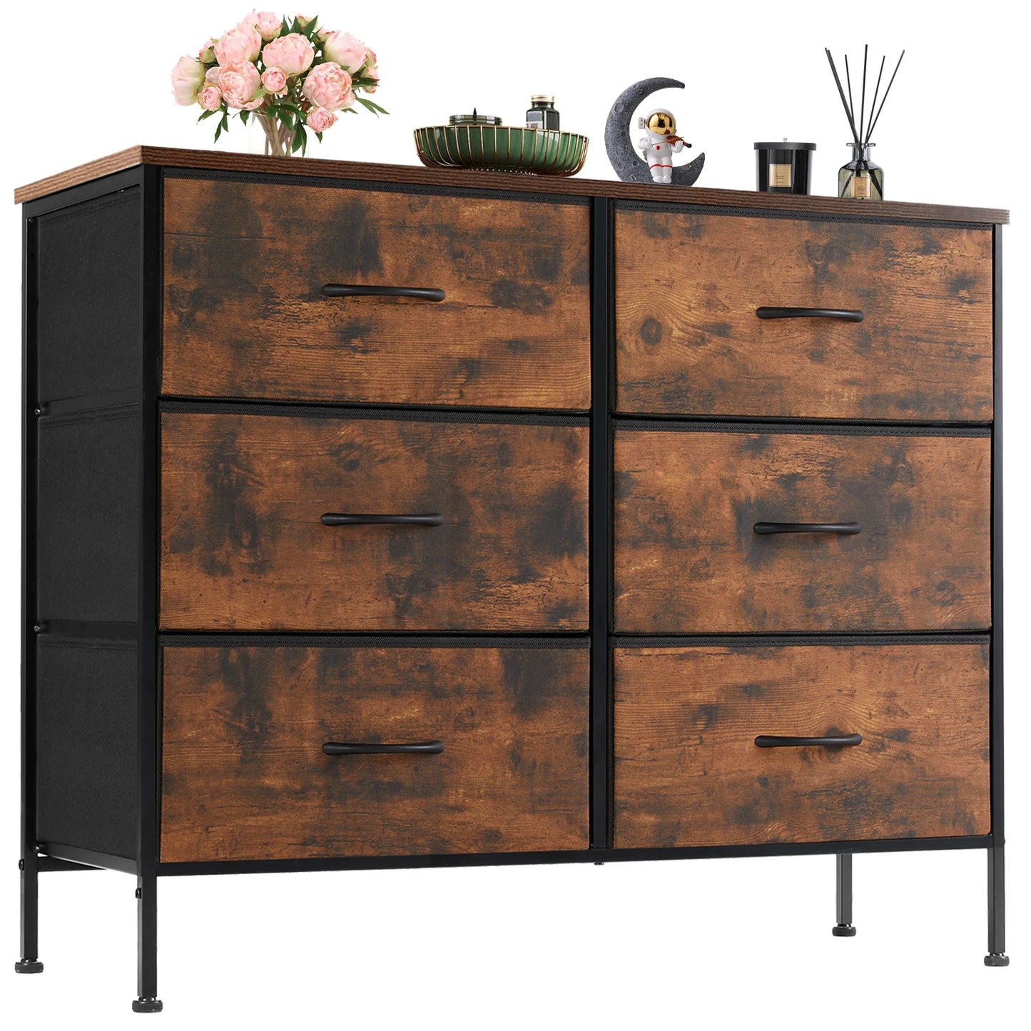 JHK Fabric Cabinet With Six Compartments For Living Room Storage