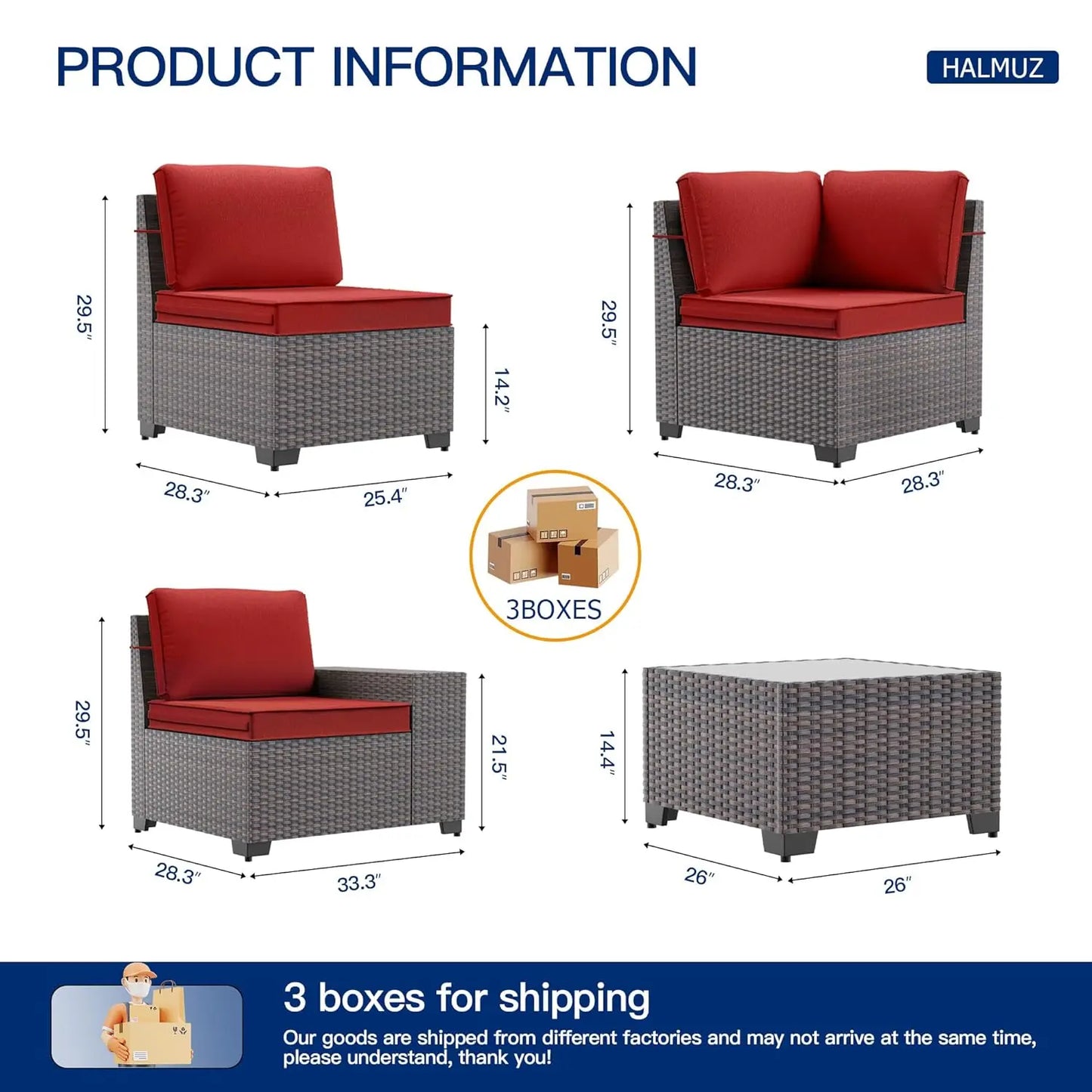 XIAOLANG Outdoor Patio Furniture Set With Glass Table