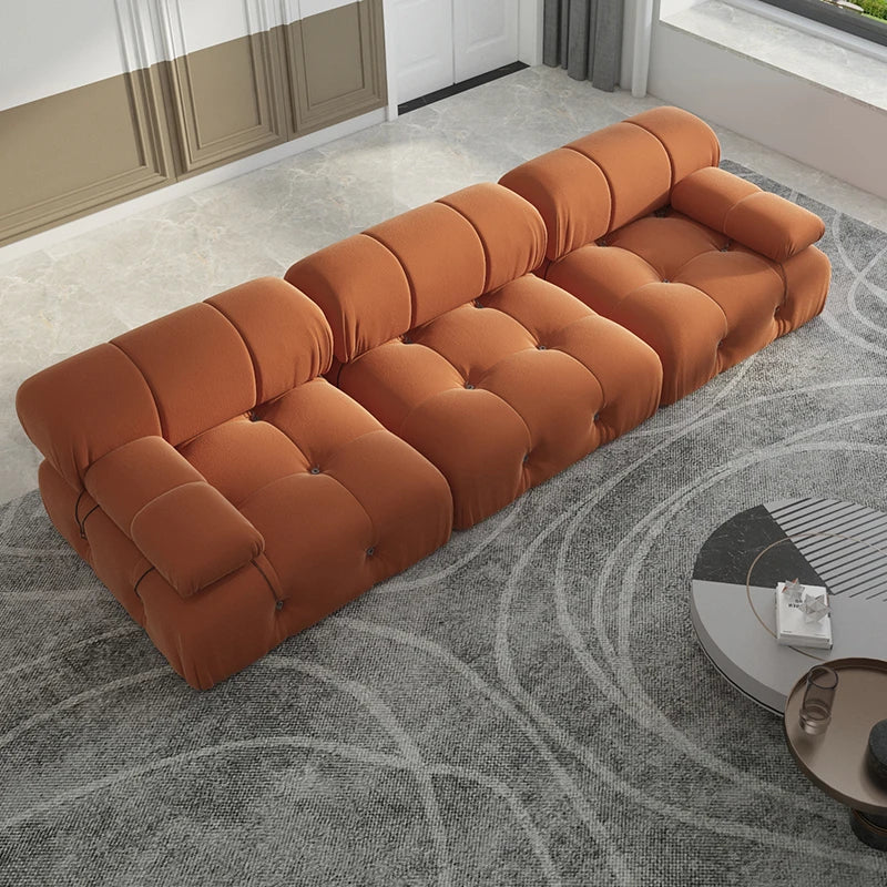 Sdorens Minimalist U Shaped Modular Velvet Sectional Sofa Convertible Living Room Set