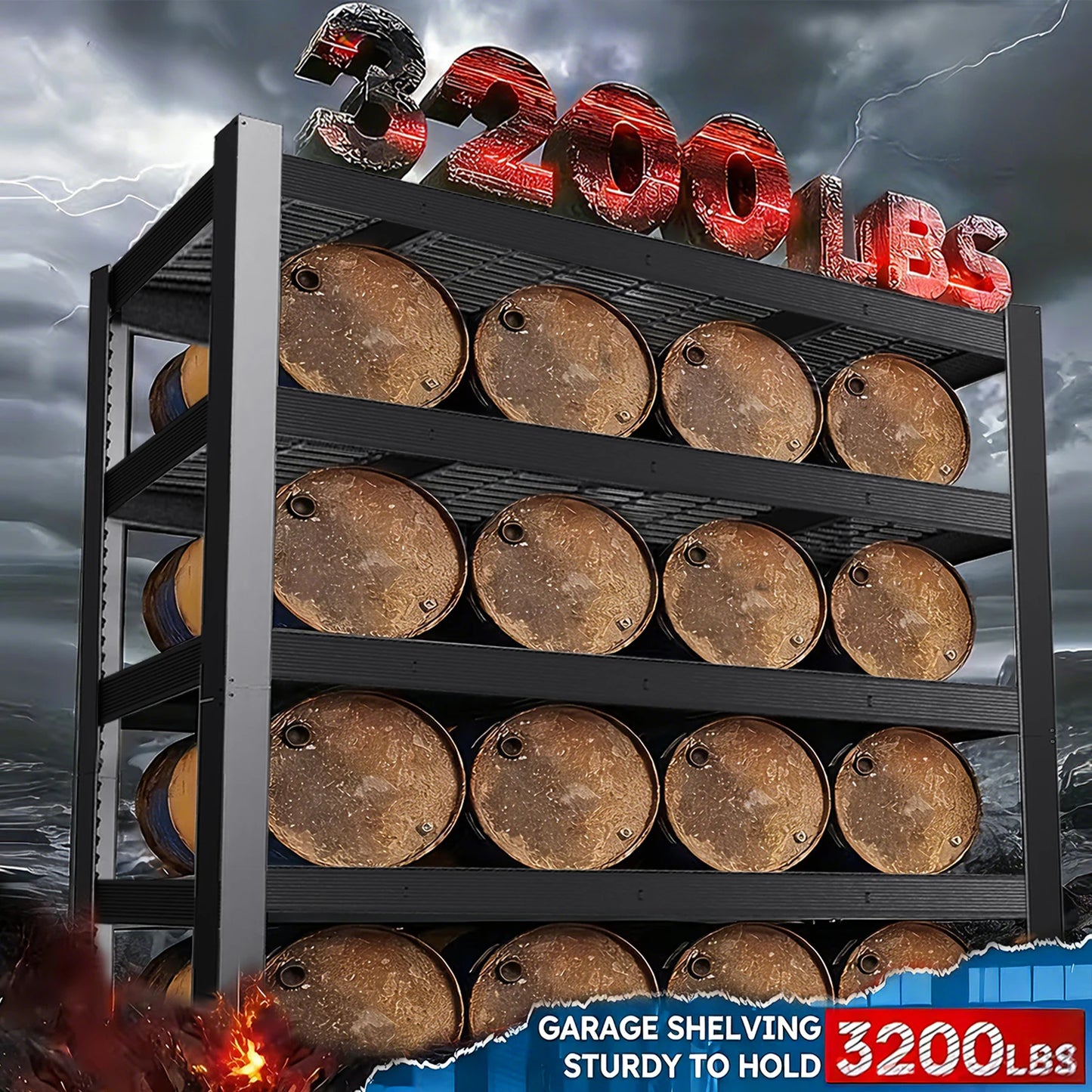 Heavy Duty Metal Storage Rack 2000 Lb Per Layer Industrial