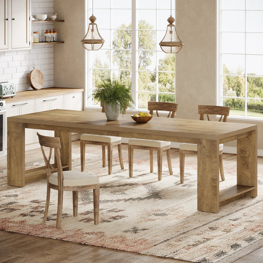 Tribesigns Modern Dining Table With Pedestal Base Rectangular Kitchen
