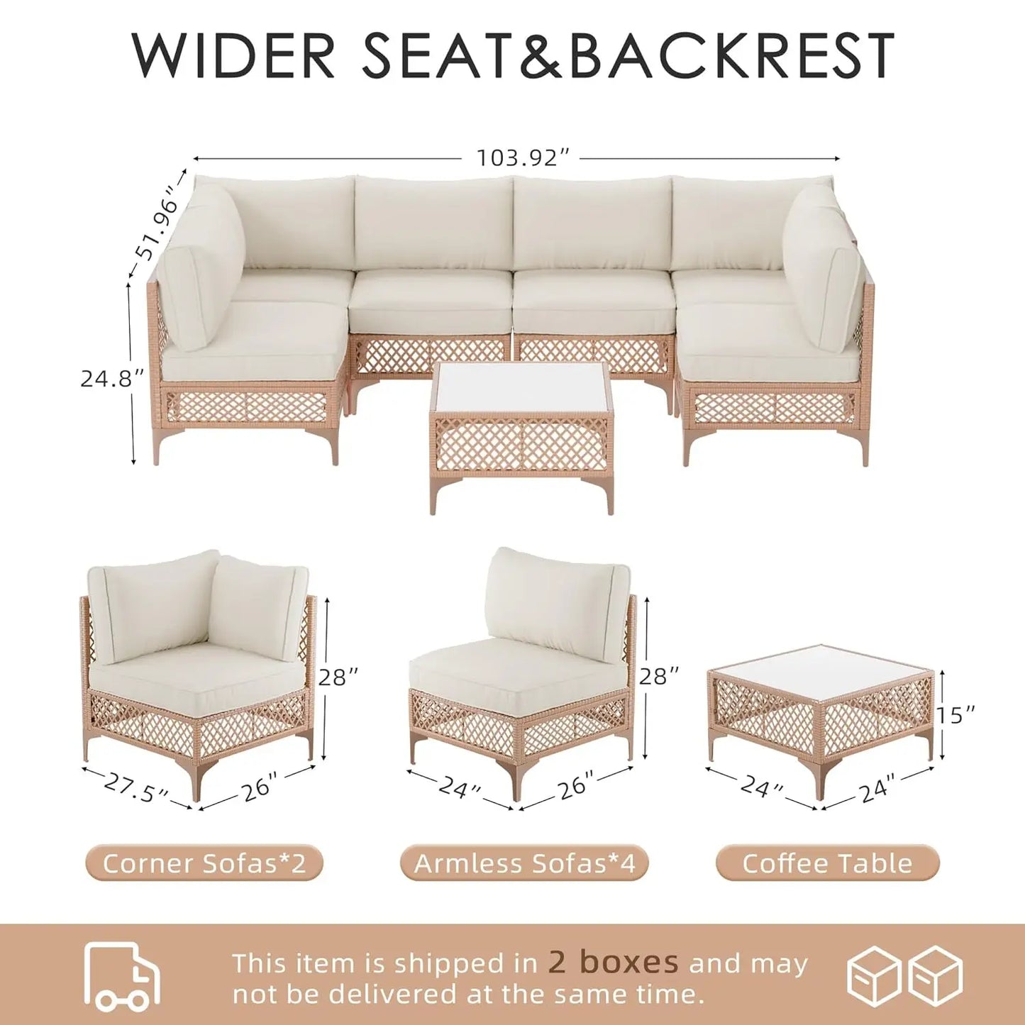 Xiaolang Wicker Patio Outdoor Conversation Set Cushions
