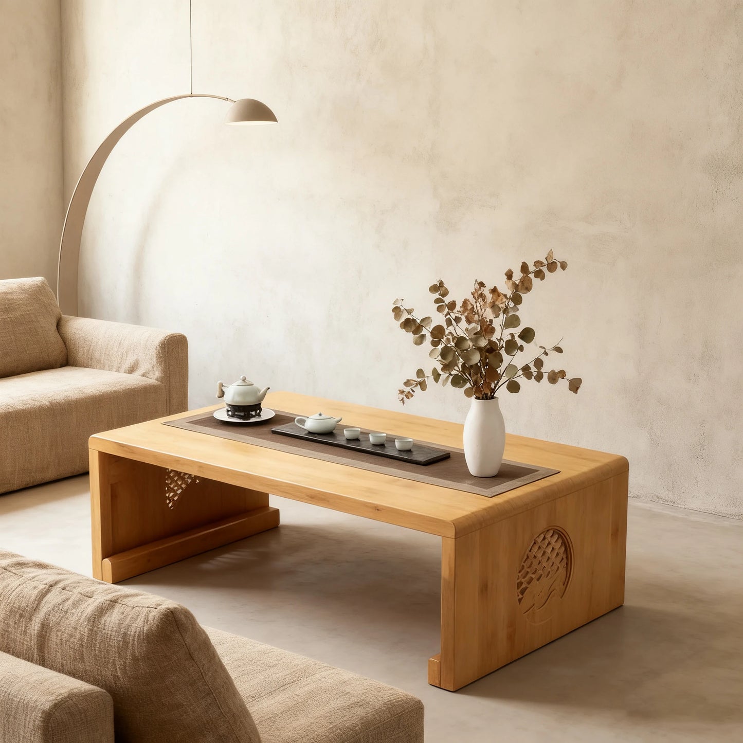 Foldable Japanese Style Floor Seating Low Table With ExtraordinarilyDurable WoodenTatamiTable