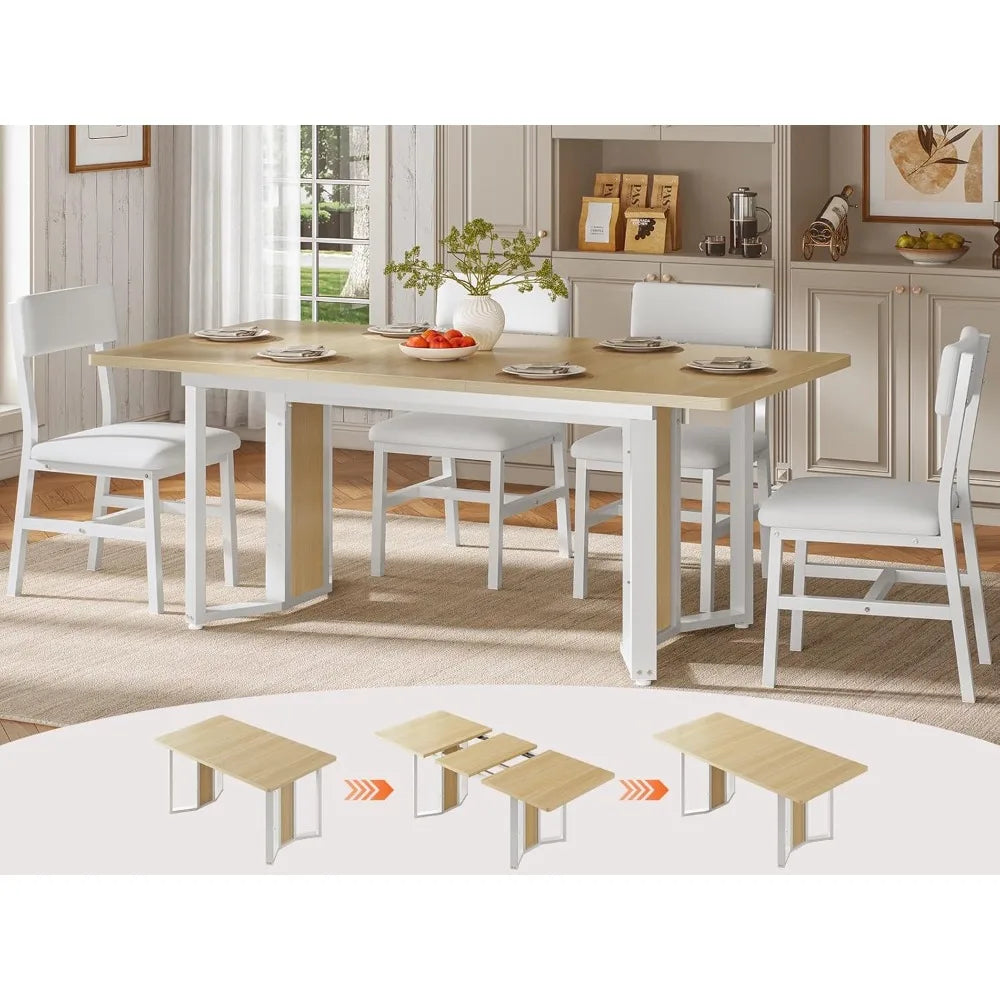 OIMG Extendable Dining Table Set For 4 6 With Chairs