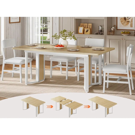 OIMG Extendable Dining Table Set For 4 6 With Chairs
