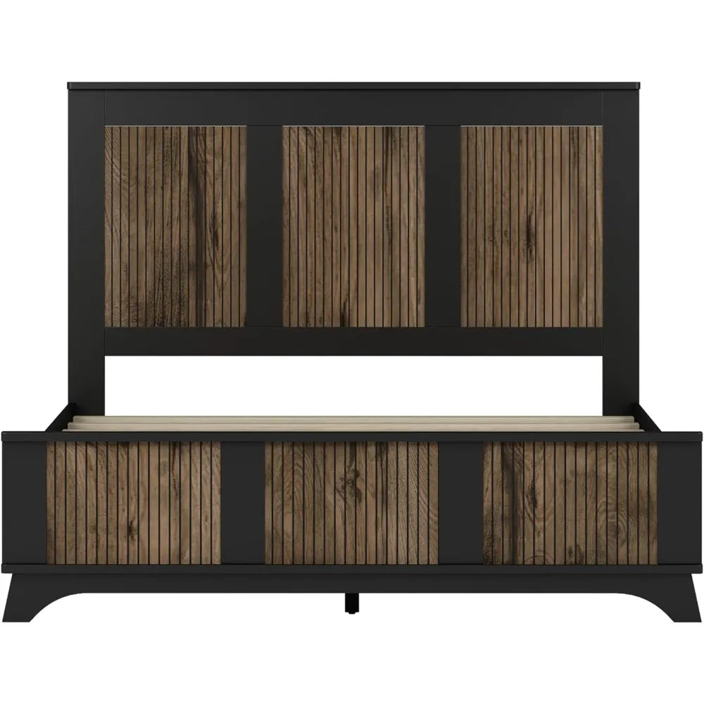 MKDK 4 Piece Queen Bedroom Set Platform Bed With Dresser And Nightstands Engineered Wood And Metal Construction