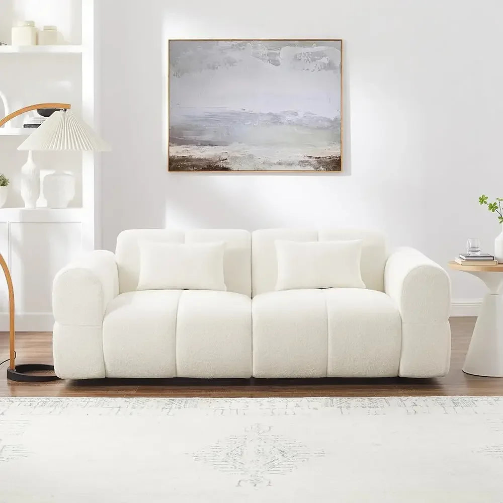 Guangbai Modern Boucle L Shaped Sofa Couch For Living Room