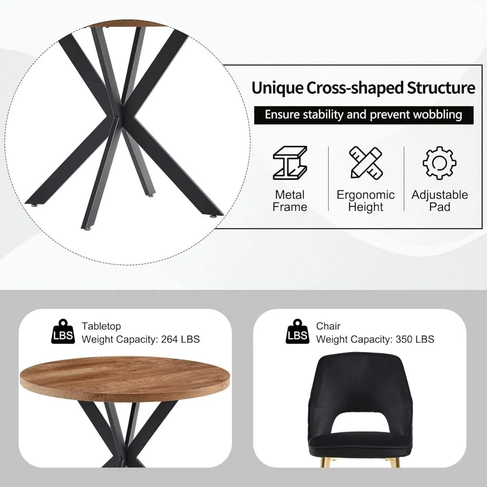 RBXC Round Dining Table Set For Two With Chairs Included