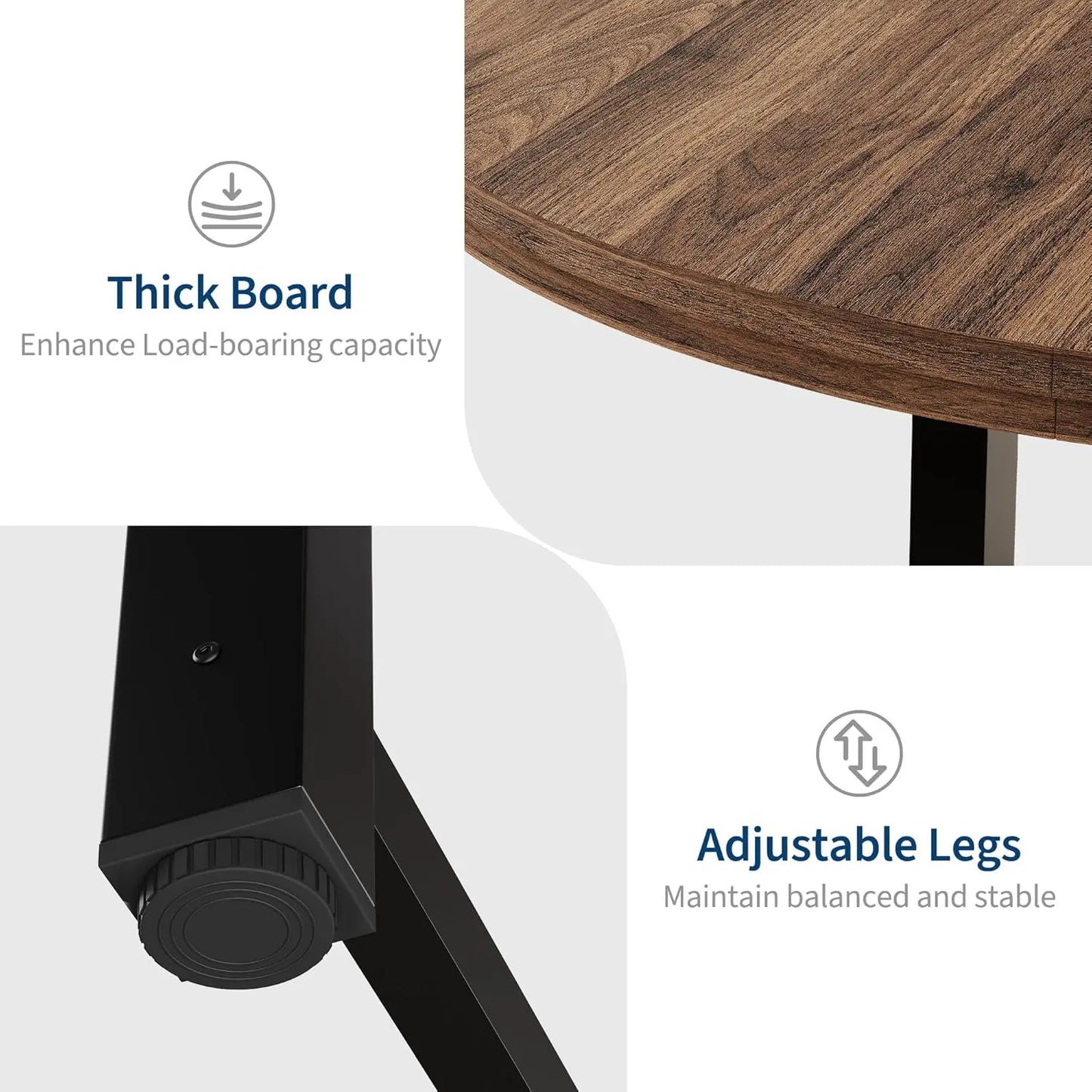 Studyset Industrial Dining Table with Rustic Wood Top and Metal Frame
