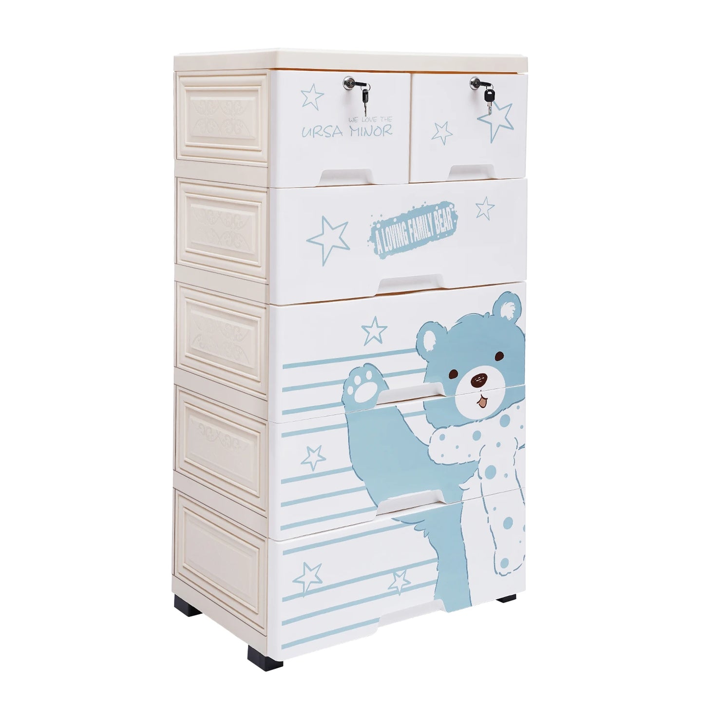 Storage Cabinet With Six Drawers Plastic Dresser Organizer For Clothes