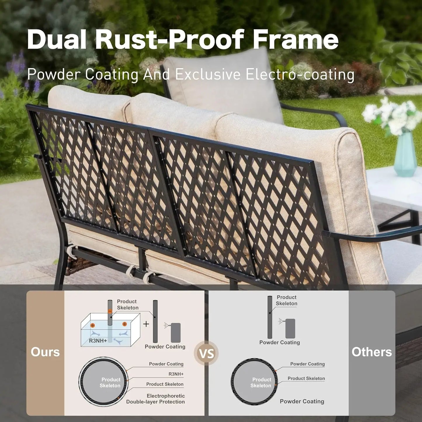 5 Piece Outdoor Patio Conversation Set Seater And Swivel Chairs