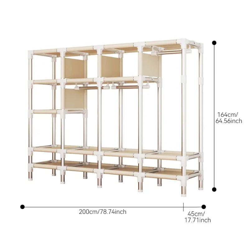 ArluKin Minimalist Walk In Wardrobe With Drawers And Dust Cover
