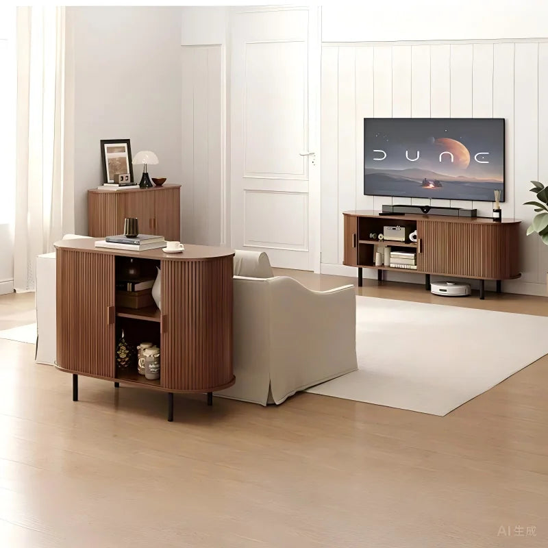 ONBRILL Sideboard Buffet Cabinet With Sliding Door And Adjustable Shelf Storage Unit