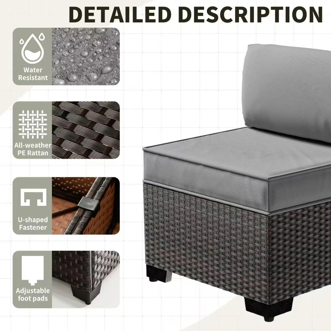 XIAOLANG 7 Piece Patio Furniture Set With Fire Pit Table