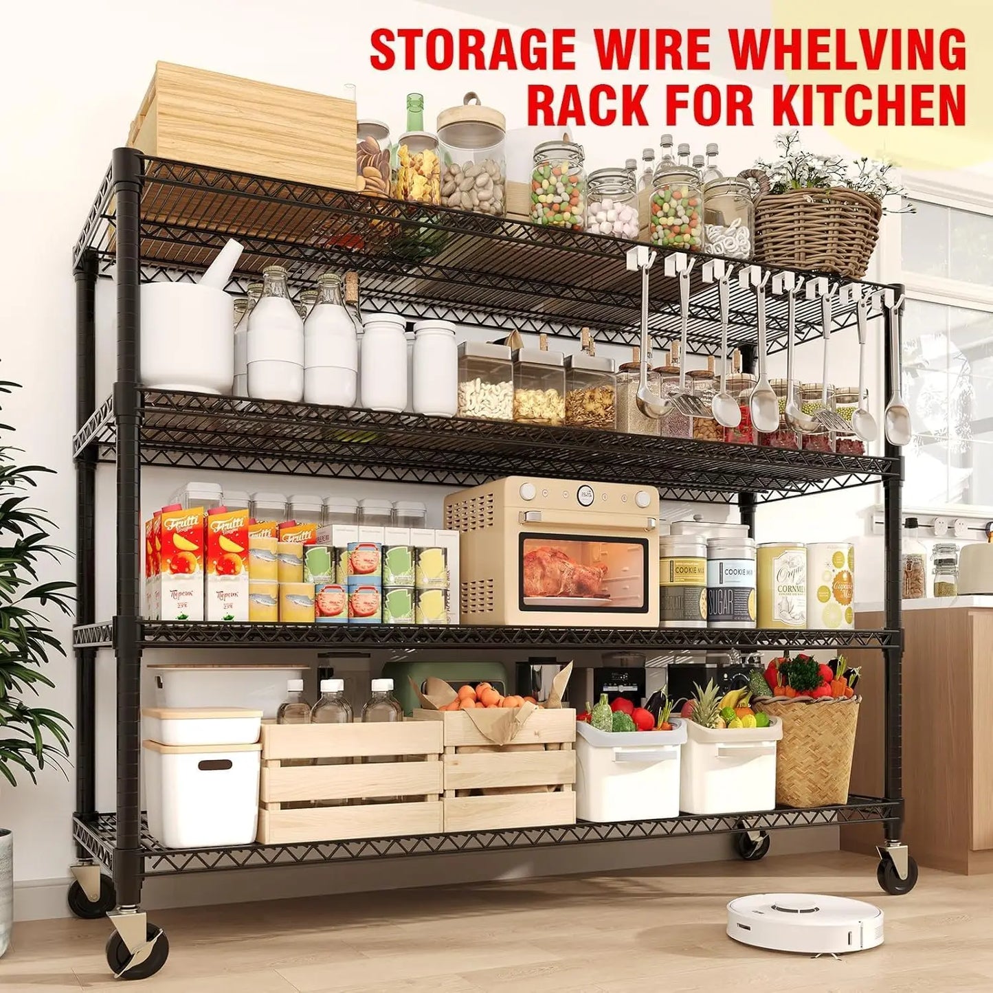TWISTER.CK Industrial Metal Storage Shelving Unit With Wheels